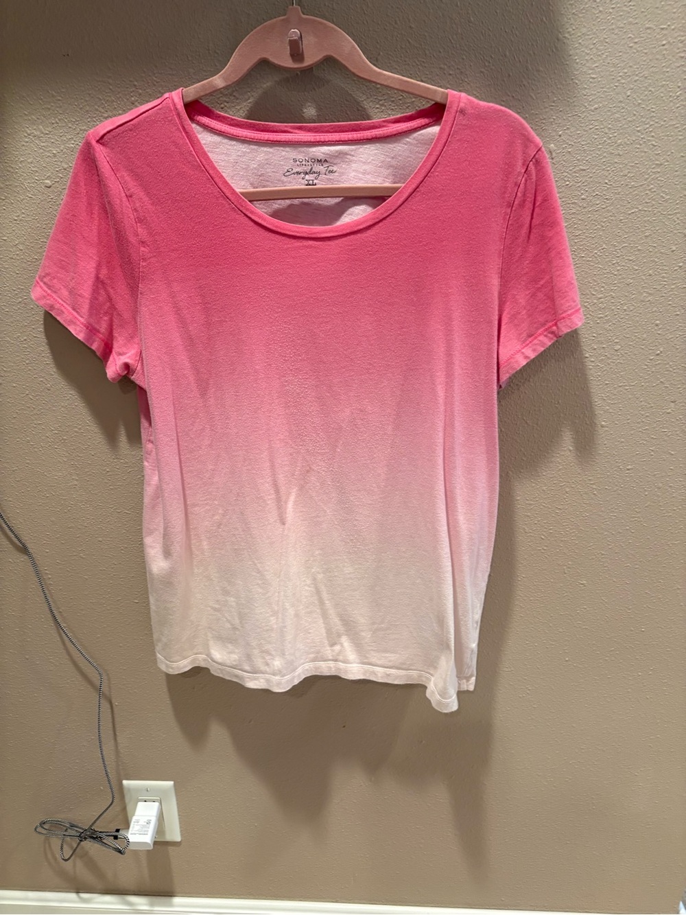 Sonoma Pink to Cream Ombre Short Sleeve Tee